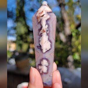 NEW 3.82" FLOWER AGATE WAND